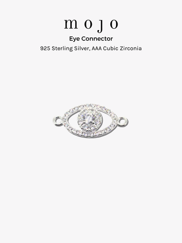 Winnie Eye Connector, Sterling Silver Cubic Zirconia