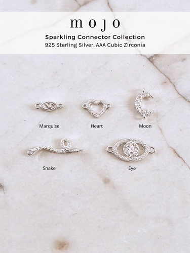 Sparkling CZ Bracelet Connector Collection, 925 Sterling Silver