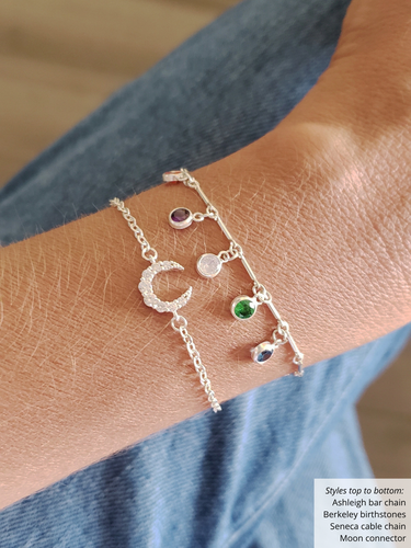 Sparkling CZ Bracelet Connector Collection, 925 Sterling Silver