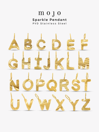 Choose Your Gold Letter Style A-Z Initial Pendant Charms, PVD Stainless Steel