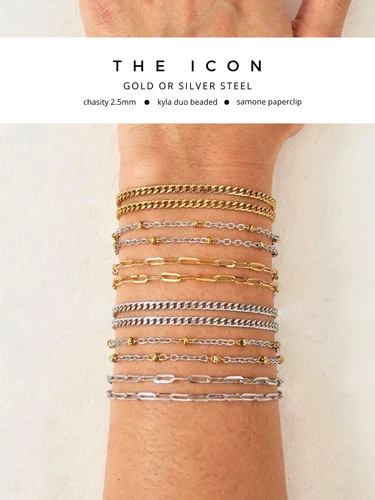 Permanent Jewelry Unfinished Chain Starter Packs, Gold, Silver and Two-Tone PVD Stainless Steel