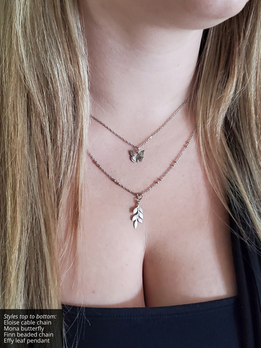 Effy Matte Leaf Necklace Pendant, Gold or Silver