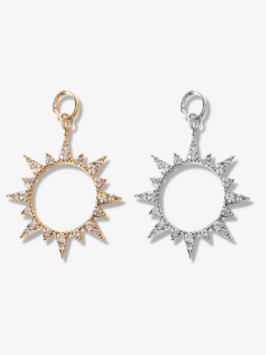 Jin Sunburst Necklace Pendant, Gold or Silver