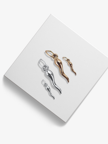 Dainty Adisa Cornicello Celestial Horn Necklace Pendant In Gold And Silver Colors And Large And Small Sizes | Mojo Supply Co