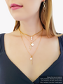 Sera Gold Studded Bar Necklace Pendant