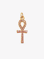 Dainty Gold Ankh CZ Clear Jeweled Round Cross Necklace Pendant. Name Skylar | Mojo Supply Co