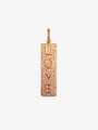 Gold Rectangle CZ Pave Necklace Pendant with "LOVE" Written Vertically. Name Bethany | Mojo Supply Co
