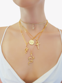 Dasha Gold Snake Ankh Cross Necklace Pendant