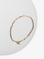 Gold Oval Link Toggle Clasp Necklace 2 Colors Available