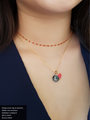 Gold Necklace With Colorful Initial Pendant, 4 Colors