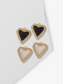 Pair of Kinsley Black and White Heart Earring Charms to Make Your Own Earrings