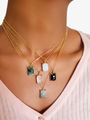 Haley Gold Filled Necklace With Crystal Pendant, 5 Gemstone Options