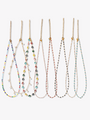 Colorful Gold Beaded and Pearl Necklaces, 4 Styles