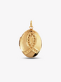 A Gold Oval Breast Cancer Locket Necklace Pendant | Mojo Supply Co