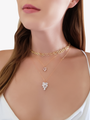 Aphrodite Gold Sparkling CZ Necklace Pendant, Large or Small and 2 Color Options