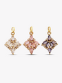 Gold CZ Encrusted Diamond Necklace Pendant In Three Colors, Clear, Pink And Purple | Mojo Supply Co