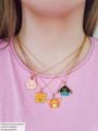 Layers of Dainty Gold Necklaces With Enamel Character Pendants Piglet, Winnie The Pooh, Tiger And Eeyore
