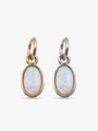 Liva White Opal Style Necklace Pendant, Gold or Silver