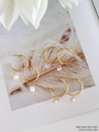 Large Gold Hoops with Charms, 6 Styles