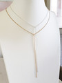 Simple Dainty Lariat Necklace, 14K Gold Filled or Sterling Silver