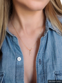 Gold Cross Necklace, Pearl or Diamond CZ Styles