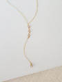 14K Gold Filled Cubic Zirconia Sparkling Lariat Necklace