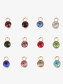 Pat Gold Stainless Steel Birthstone Necklace Pendant, 12 Colors