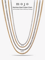 Chasity Stainless Steel Unfinished Cuban Chain, Gold or Silver 3mm 5mm