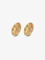 Classy Abigail Gold Textured Oval Shape Earring Connector Studs