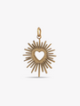 Rochelle Gold Sunburst Heart Necklace Pendant, Stainless Steel