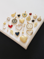 Leslie Gold CZ Turquoise Heart Necklace Pendant