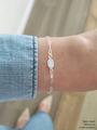 Trista Bracelet Connector, Sterling Silver and Synthetic Moonstone