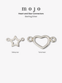 Tania Heart and Sidney Star Bracelet Connectors, Sterling Silver