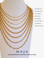 Gold Unfinished Thick Necklace Chain Collection, 5 Stainless Steel Style Options