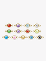 Tauna Flat Back Faceted Birthstone Bracelet Connector, 14K Gold Filled