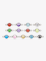 Tauna 4mm Birthstone Flat Back Necklace Connector, Sterling Silver
