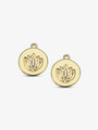 Dainty Scout Lotus Earring Charms Featuring Lotus Flower Design On Tiny Gold Coin Pendant | Mojo Supply Co