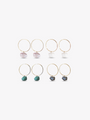Collection Of Oaklee Crystal Drop Earring Charms In White, Turquoise, Pink, And Gray Colors | Mojo Supply Co