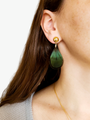 Collins Peacock Green Feather Earring Charms