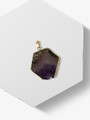 Marisol Gold Amethyst Hexagonal Slice Necklace Pendant