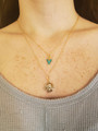 Nora Gold Green Marbled Triangle Necklace Pendant