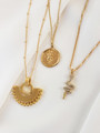 Elegant Layered Necklaces With Zodiac Coin Gold Sunburst Pendant And Snake Pendant