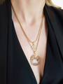 Jasmine Gold Crystal Clear Moon Necklace Pendant