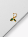 Vanessa Tiny Gold and Green Leaf Necklace Pendant | Mojo Supply Co