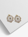 Natural Sliced Crystal Earring Charms Featuring White Solar Quartz With Gold Plated Copper Surface | Mojo Supply Co