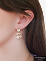 Macy Gold and Silver Round CZ Studs, Wedding Collection