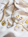 Sparkling Gold and White Jewelry, Gold Bead Ball Bracelet, Gold Coin Necklace Pendant, Triple Fresh Water Pearl Drop, Gold Moon Charm, Gold Layering Necklace, Healing Crystal Pendant White, Gold CZ Huggie Hoops, Dainty Layering Necklaces with Gold Celestial Necklace Pendant, CZ Stone Necklace Pendant, Sparkling Sunburst CZ Charm with Opal Stone | Mojo Supply Co