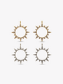 Pair of Jin Gold or Silver Sunburst Earring Charms