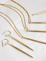 Total set Milla Long Gold Spike Earring Charms