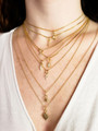 Woman Wearing Elaina Mix n' Match Gold Necklace Pendant Collection